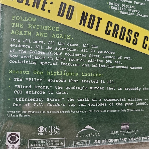 CSI Crime Scene Investigation Season 1 BRAND NEW SEALED 6-DVD SET 17+Hours - Picture 4 of 8
